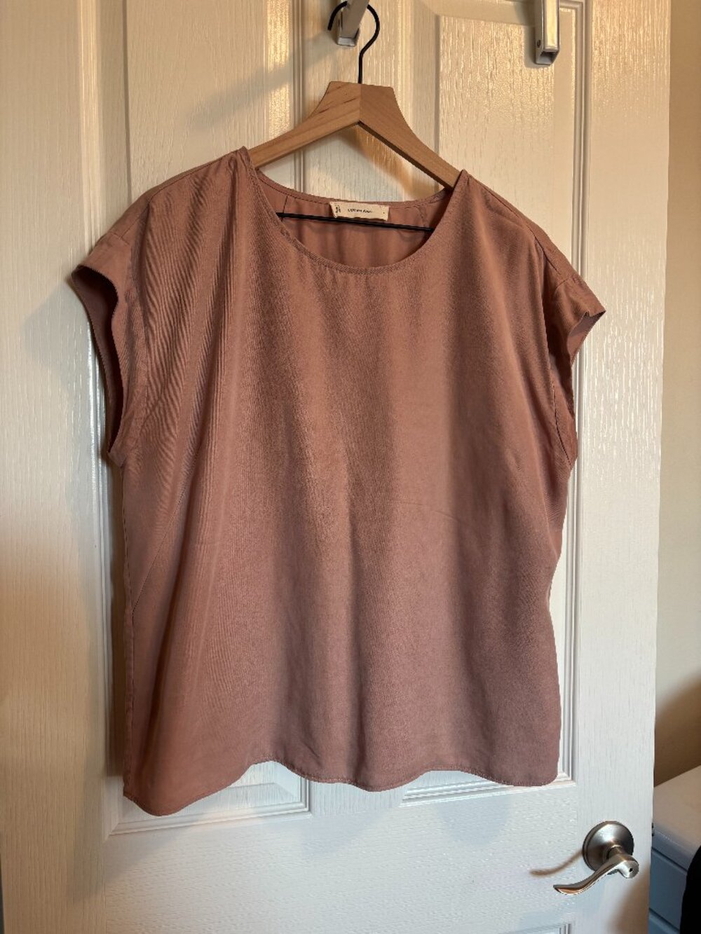 Everlane - Blush / Rose Capped Sleeve Blouse - Size L